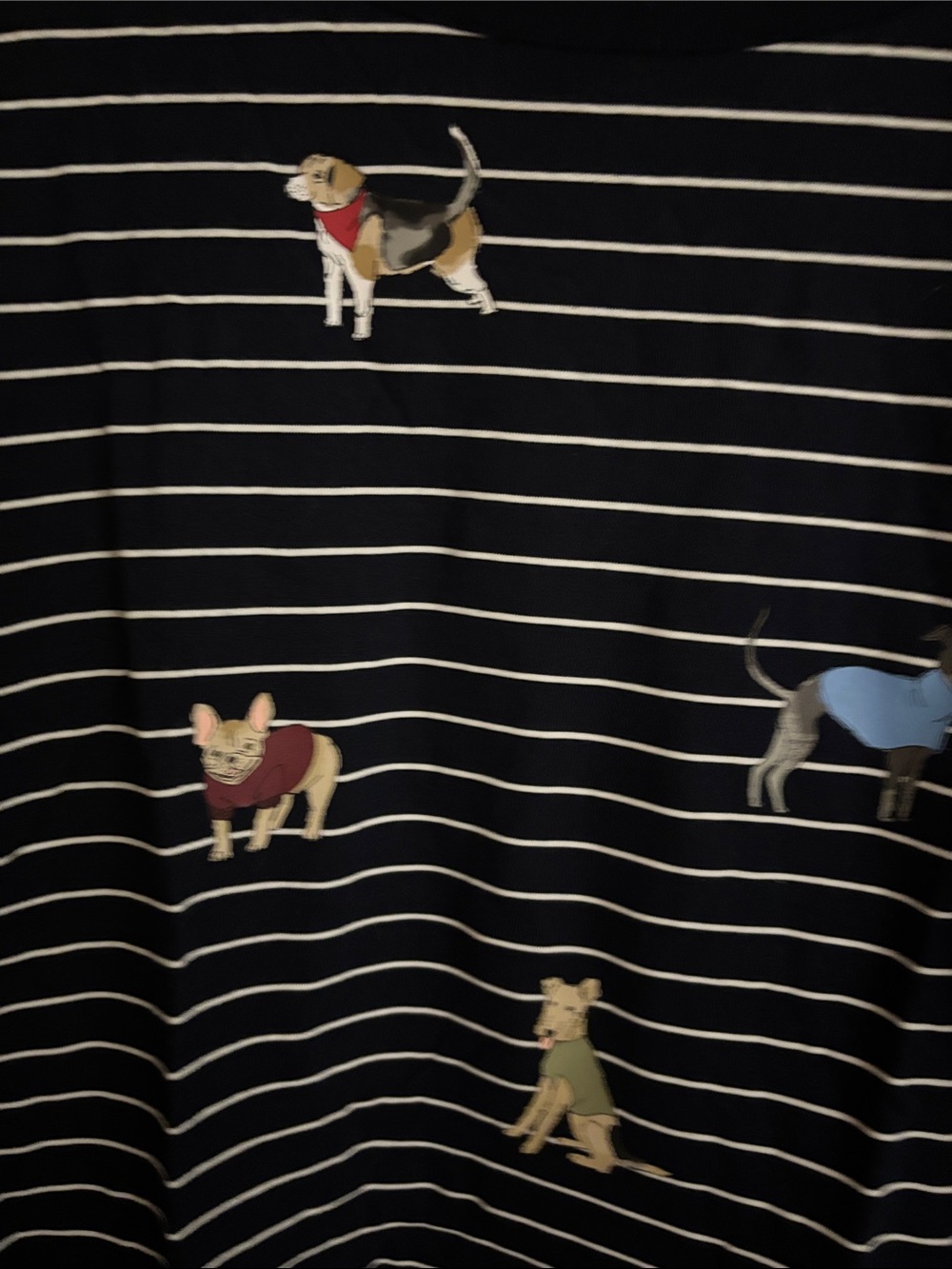 Talbots Navy and White Striped Long-Sleeve Top with Puppy Embroidery - Picture 2 of 7